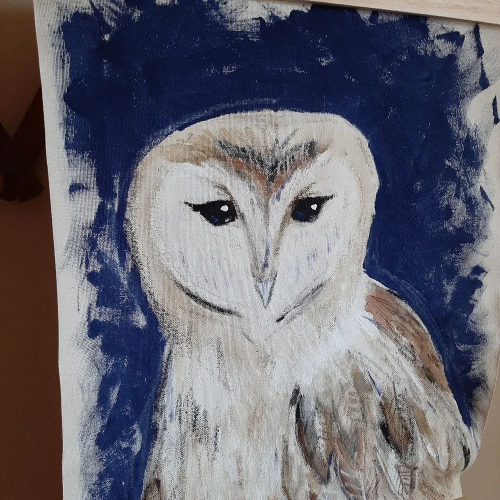 Hand Painted Owl Hanging Wall Art